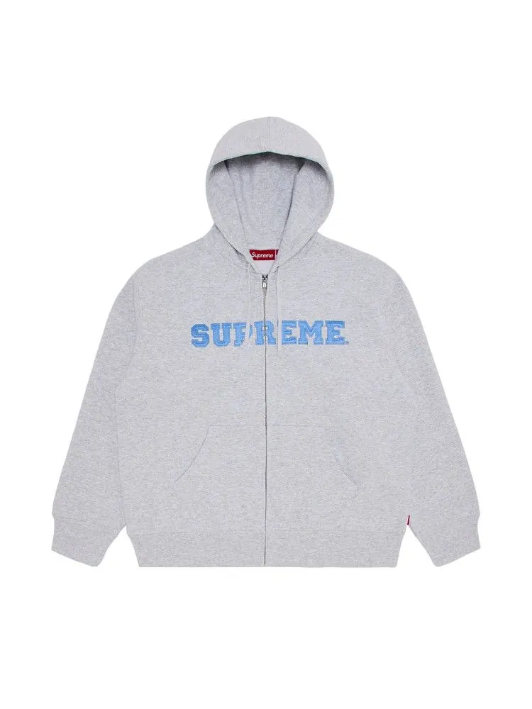 Толстовка Supreme Collegiate Appliqué Zip Up Hooded Sweatshirt — изображение 1 из 2, серый