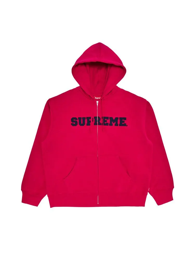 Толстовка Supreme Collegiate Appliqué Zip Up Hooded Sweatshirt — изображение 1 из 2, фуксия