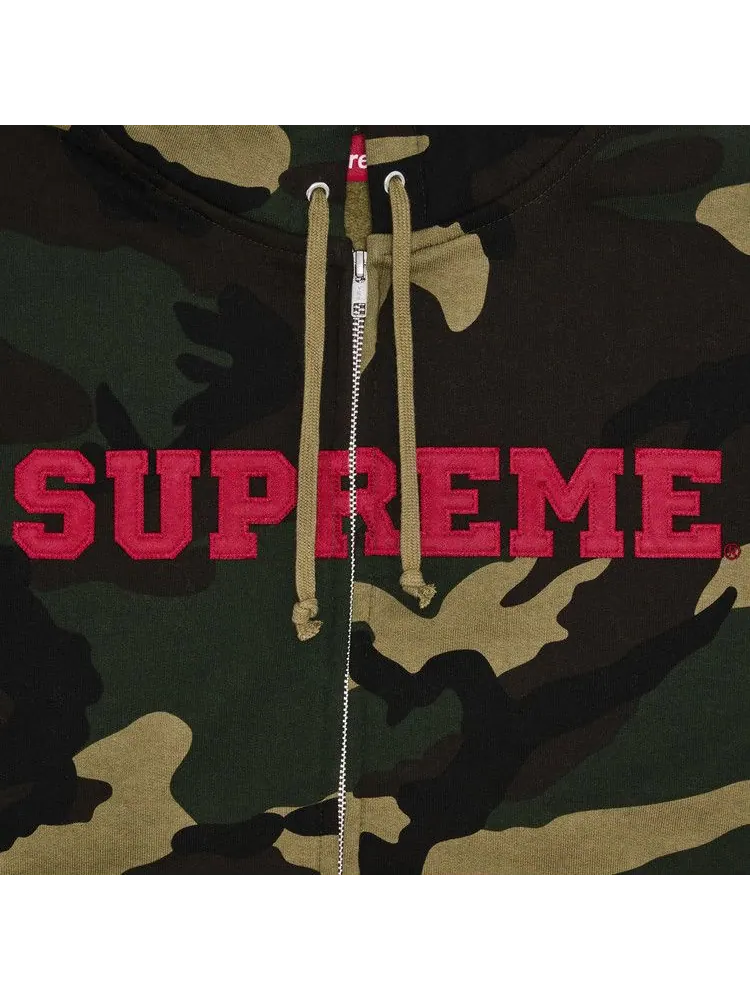 Толстовка Supreme Collegiate Appliqué Zip Up Hooded Sweatshirt, Woodland Camo — изображение 2 из 2, мульти