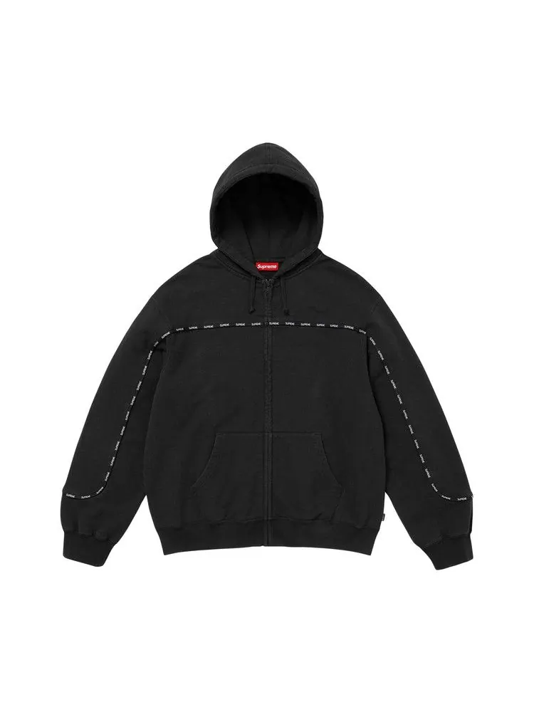 Толстовка Supreme Piping Zip Up Hooded Sweatshirt — изображение 1 из 3, черный