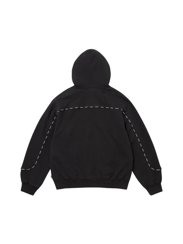 Толстовка Supreme Piping Zip Up Hooded Sweatshirt — изображение 2 из 3, черный