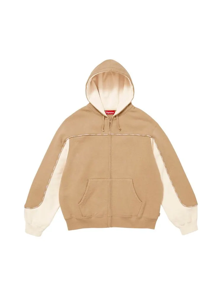 Толстовка Supreme Piping Zip Up Hooded Sweatshirt — изображение 1 из 3, темный бежевый