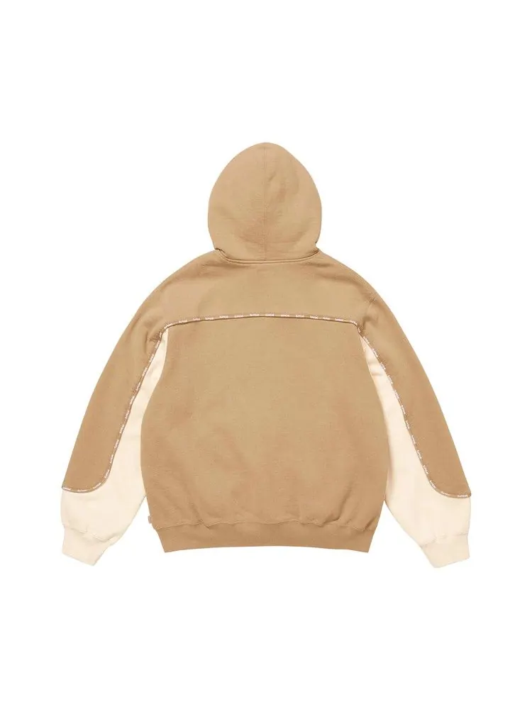 Толстовка Supreme Piping Zip Up Hooded Sweatshirt — изображение 2 из 3, темный бежевый