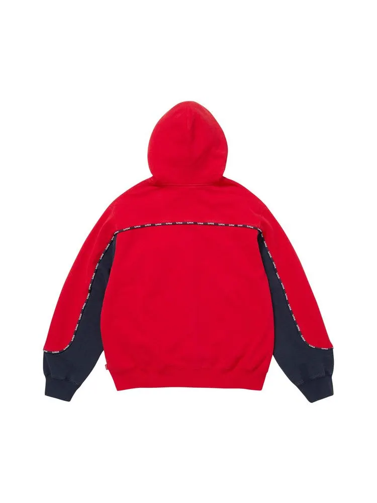Толстовка Supreme Piping Zip Up Hooded Sweatshirt — изображение 2 из 3, красный