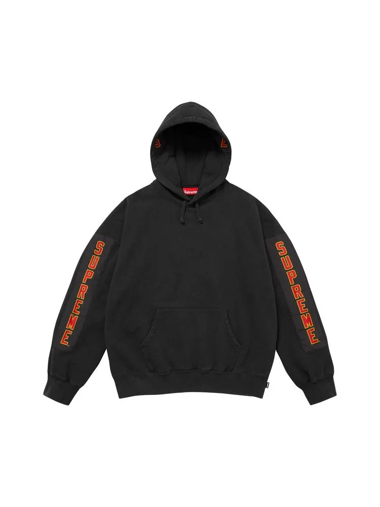 Толстовка Supreme Woven Patches Hooded Sweatshirt — изображение 1 из 2, черный