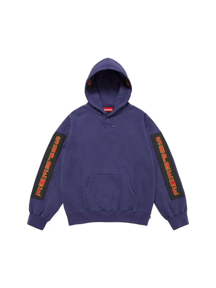 Толстовка Supreme Woven Patches Hooded Sweatshirt, Dark Royal — изображение 1 из 2, синий