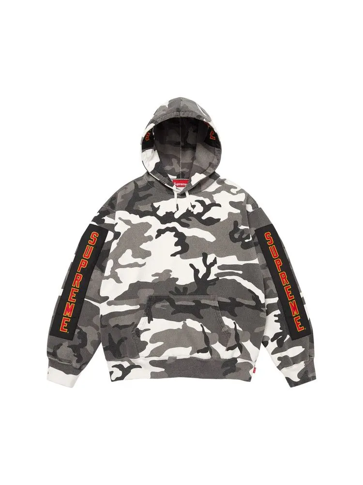 Толстовка Supreme Woven Patches Hooded Sweatshirt — изображение 1 из 2, снежный камуфляж