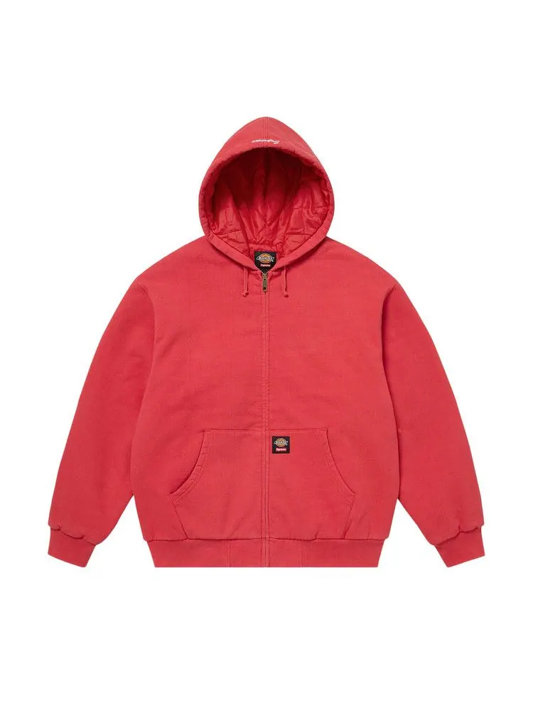 Толстовка Supreme x Dickies Quilted Lined Zip Up Hooded Sweatshirt — изображение 1 из 3, красный