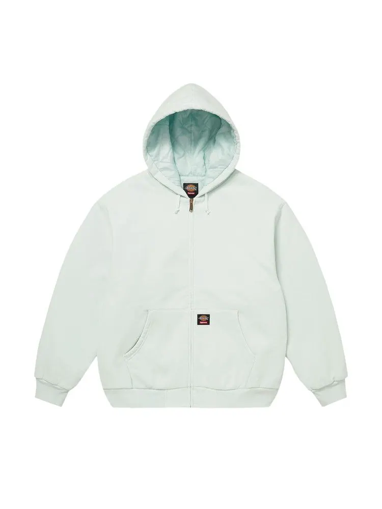 Толстовка Supreme x Dickies Quilted Lined Zip Up Hooded Sweatshirt — изображение 1 из 3, бледный синий