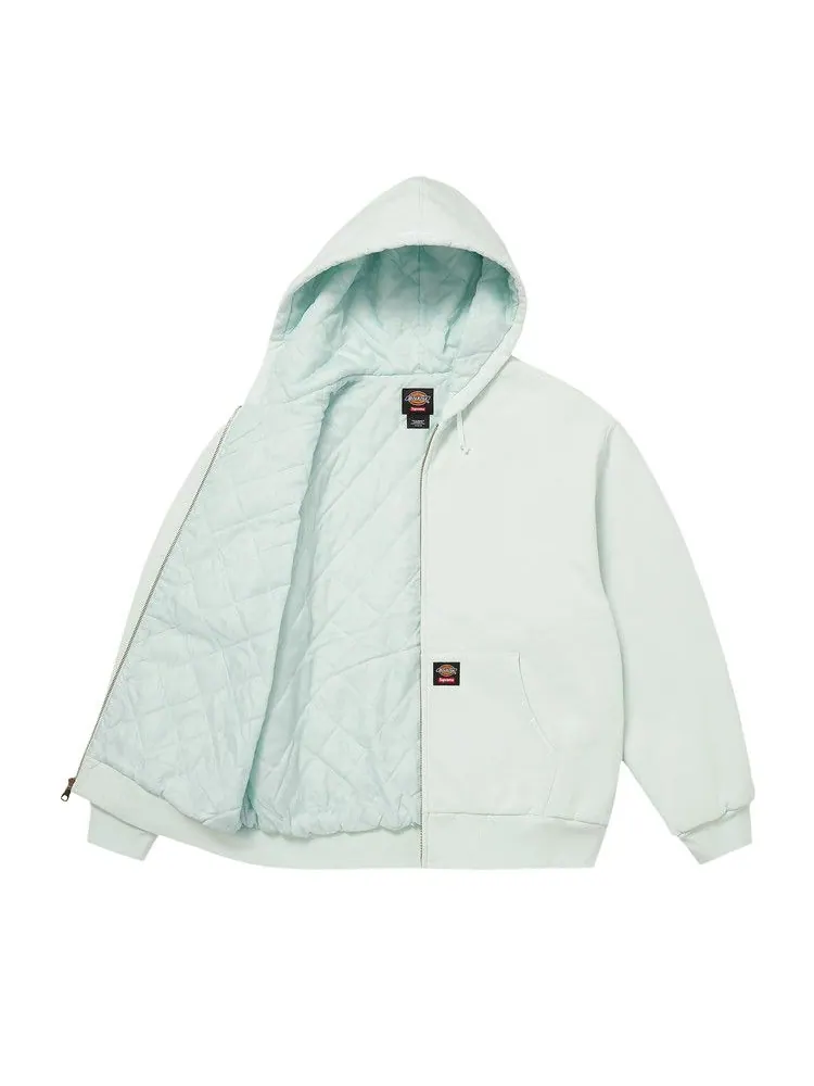 Толстовка Supreme x Dickies Quilted Lined Zip Up Hooded Sweatshirt — изображение 2 из 3, бледный синий
