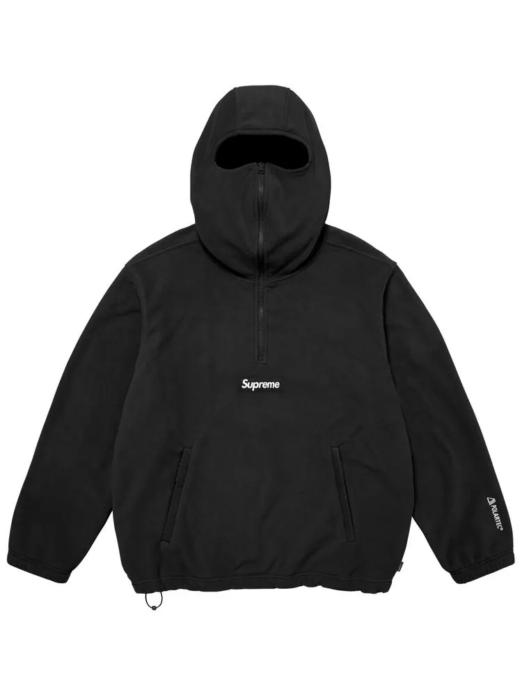 Толстовка Supreme Polartec с капюшоном и половинной молнией — изображение 1 из 1, черный