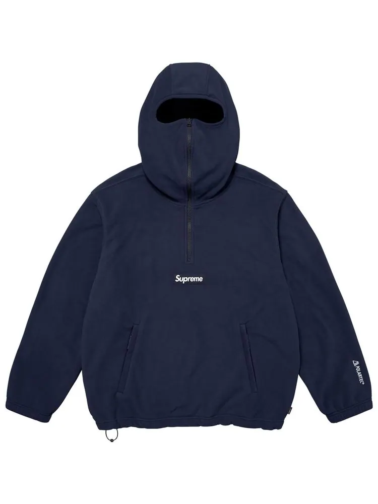 Толстовка Supreme Polartec с капюшоном и половинной молнией — изображение 1 из 1, синий
