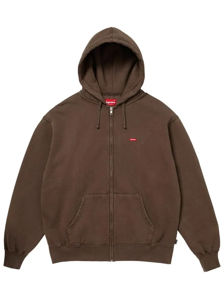 Толстовка Supreme Small Box на молнии с капюшоном — изображение 1 из 1, коричневый