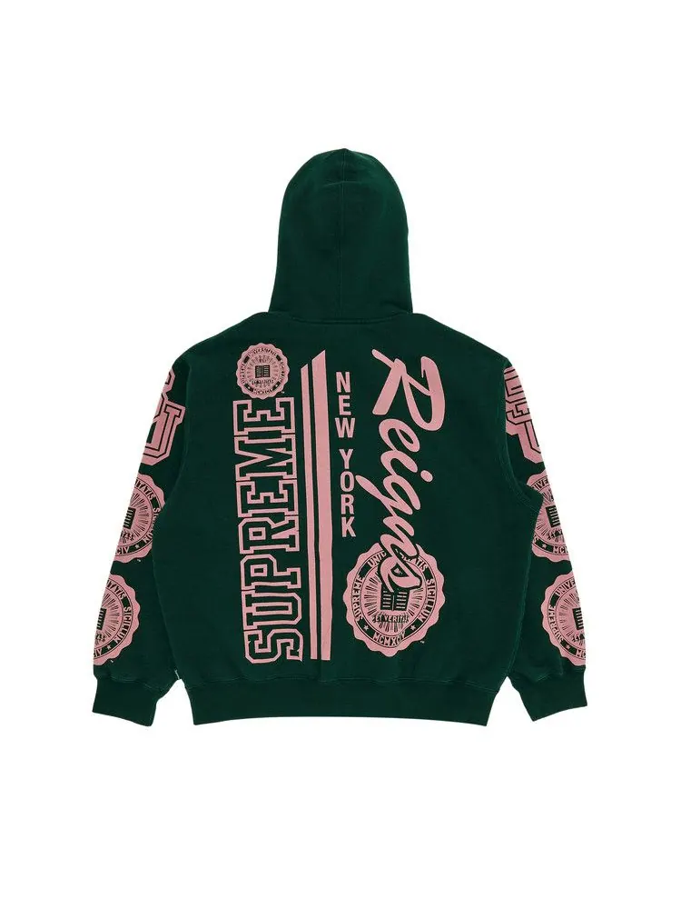 Толстовка Supreme Knowledge Reigns Zip Up Hooded Sweatshirt — изображение 2 из 3, темный зеленый