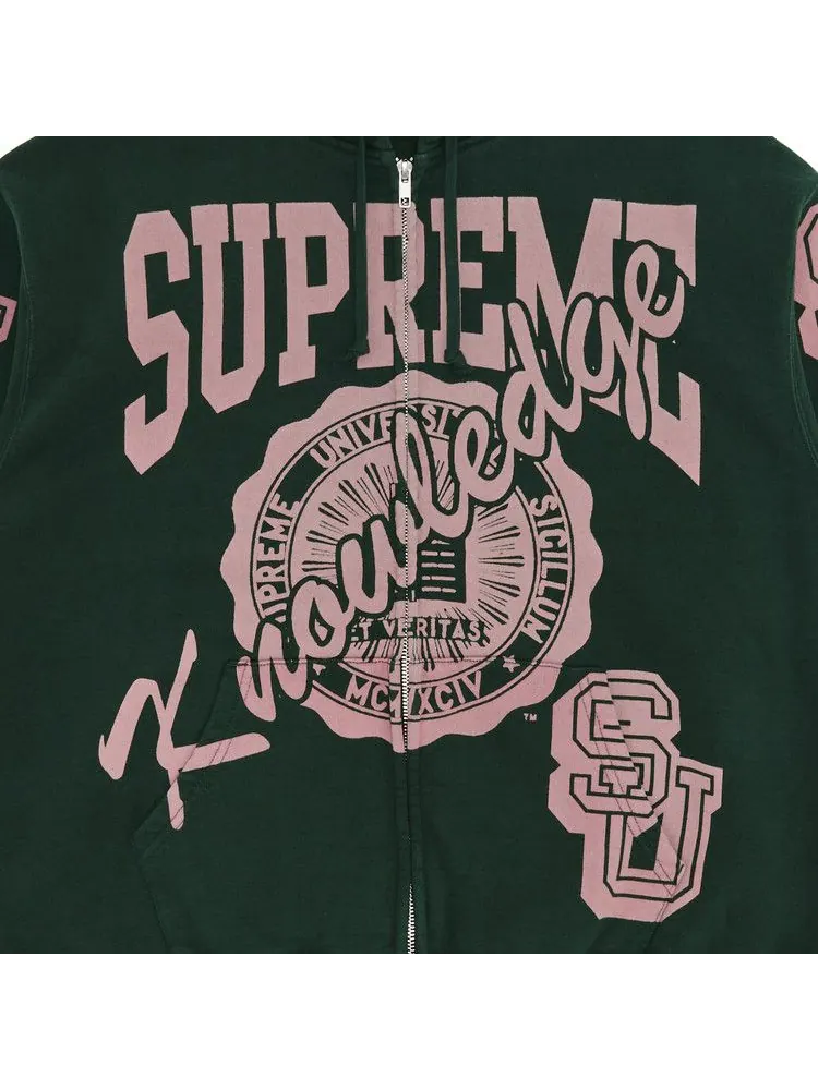 Толстовка Supreme Knowledge Reigns Zip Up Hooded Sweatshirt — изображение 3 из 3, темный зеленый