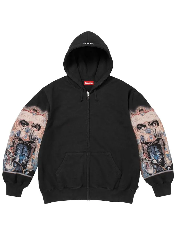 Толстовка Supreme Michael Jackson Dangerous на молнии с капюшоном — изображение 1 из 1, черный