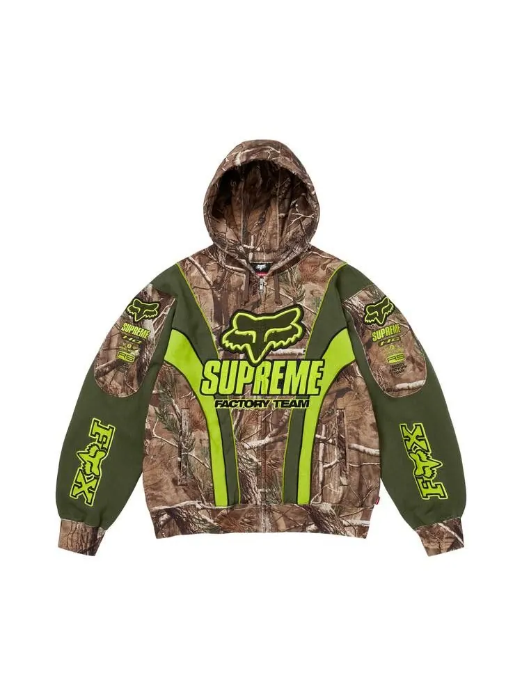 Толстовка Supreme x Fox Racing Zip Up Hooded Sweatshirt 'Realtree AP Camo' — изображение 1 из 2, зеленый