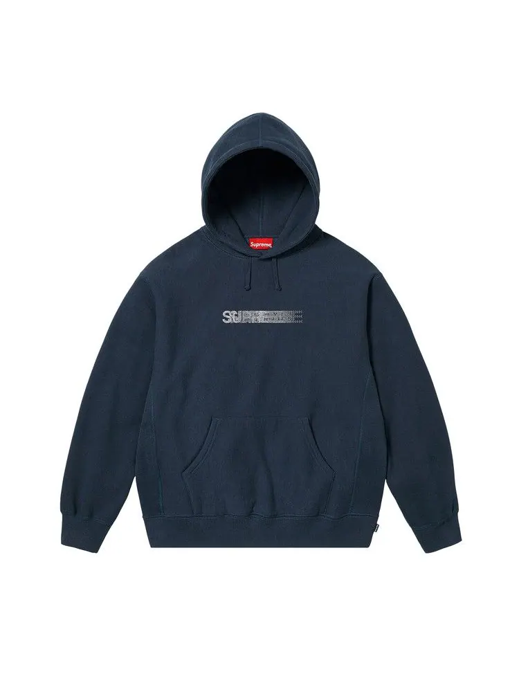Толстовка Supreme Swarovski Motion Logo Hooded Sweatshirt — изображение 1 из 2, темно-синий