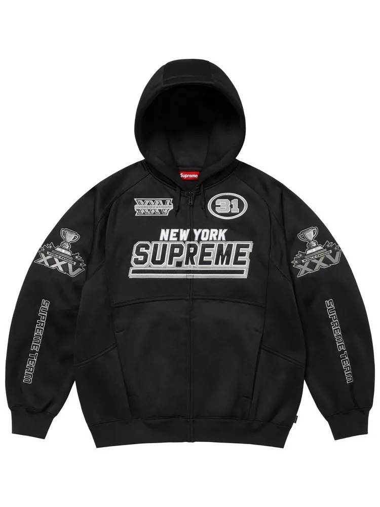 Толстовка Supreme Football на молнии с капюшоном — изображение 1 из 2, черный