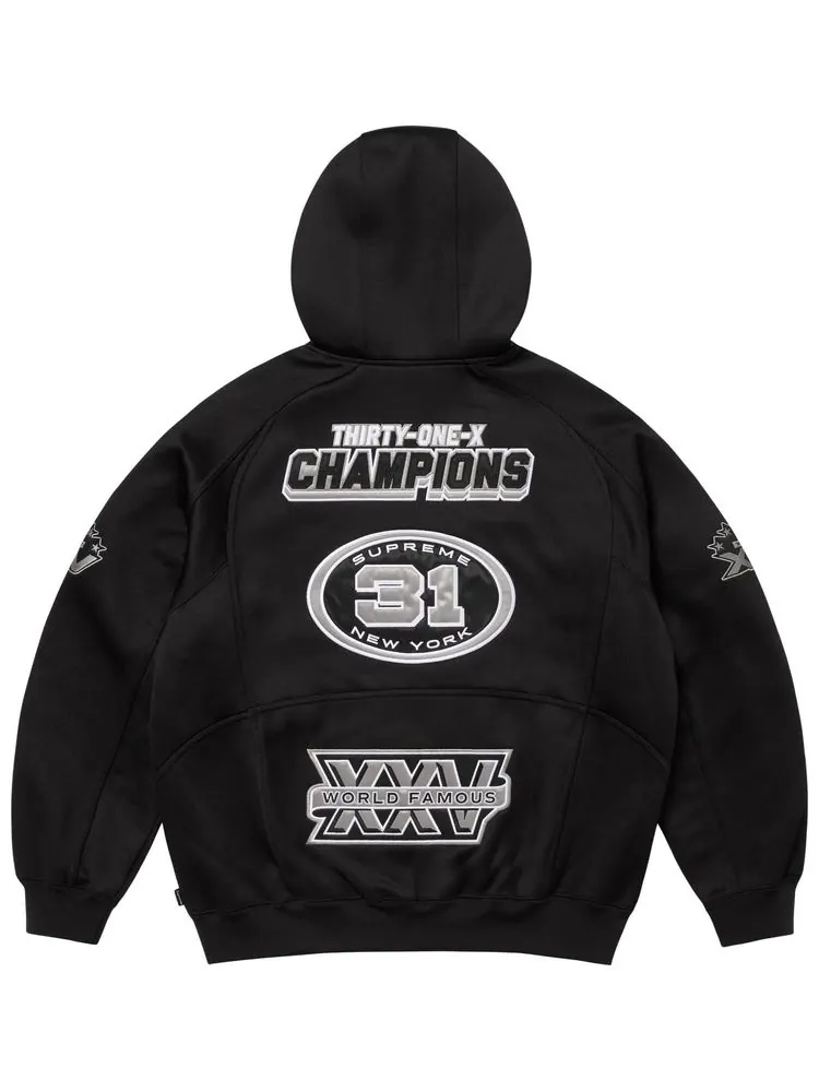Толстовка Supreme Football на молнии с капюшоном — изображение 2 из 2, черный