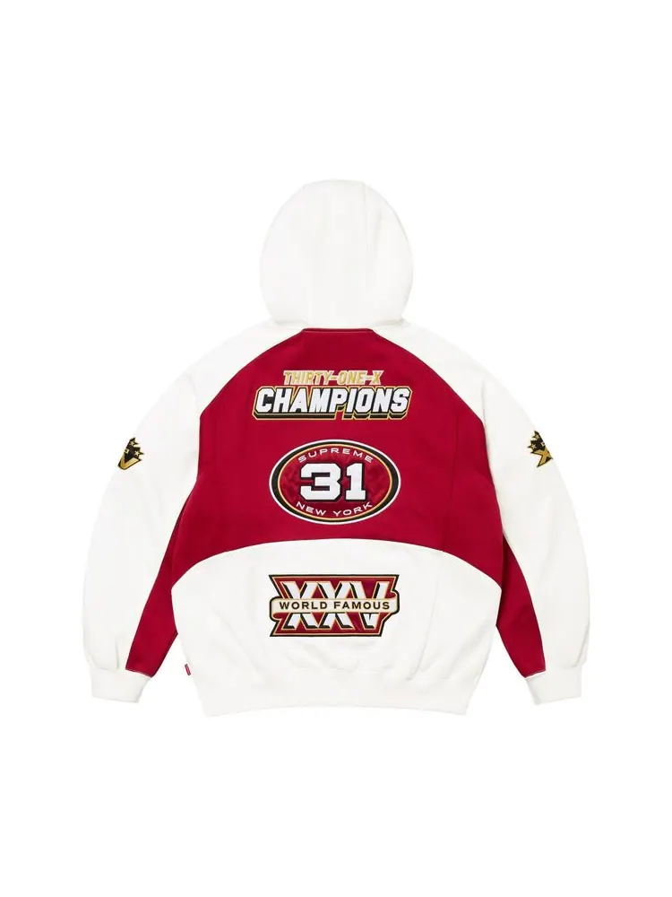 Толстовка Supreme Football на молнии с капюшоном — изображение 2 из 2, белый