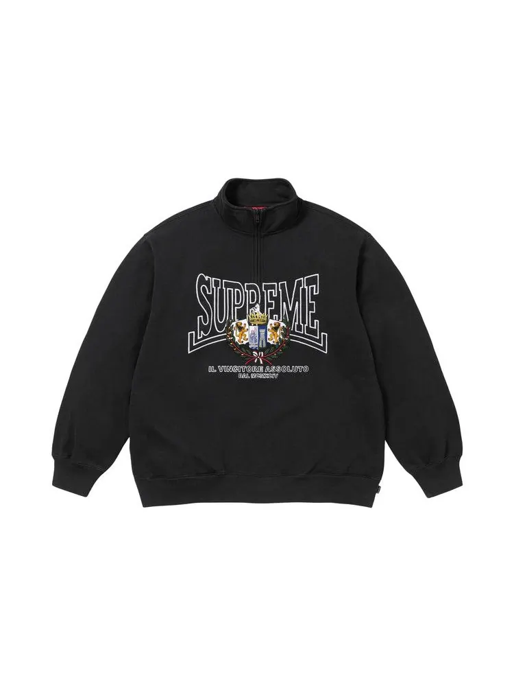 Пуловер Supreme Crest Appliqué Half Zip Pullover — изображение 1 из 2, черный