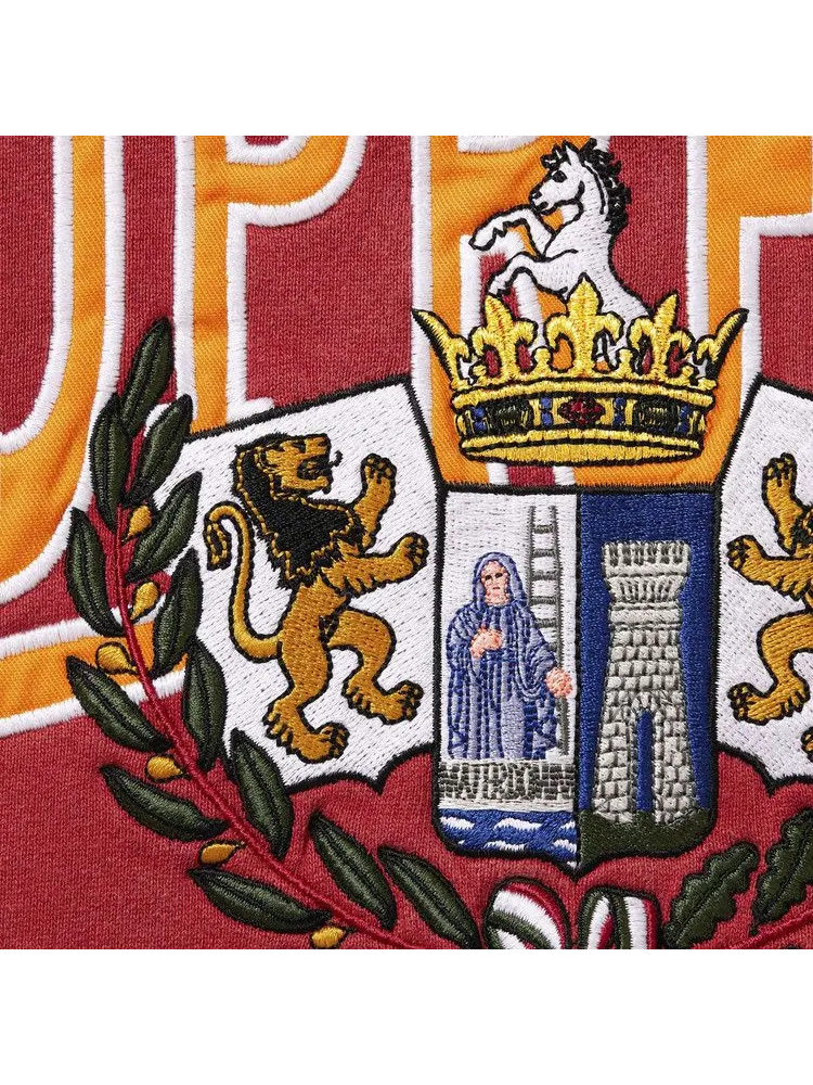 Пуловер Supreme Crest Appliqué Half Zip Pullover — изображение 2 из 2, темный красный