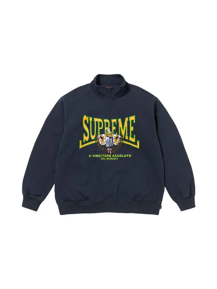 Пуловер Supreme Crest Appliqué Half Zip Pullover — изображение 1 из 2, темно-синий