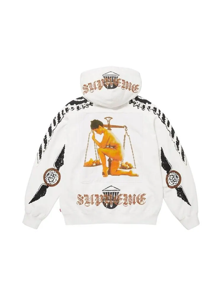 Толстовка Supreme Wings Zip Up Hooded Sweatshirt — изображение 2 из 2, белый