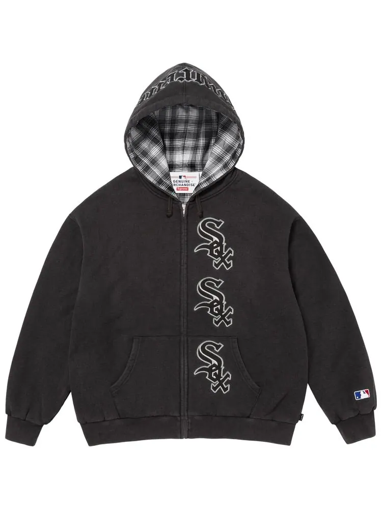 Толстовка Supreme x Chicago White Sox на молнии с капюшоном — изображение 1 из 2, черный