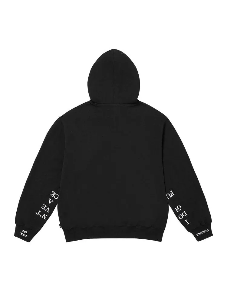 Толстовка Supreme Idgaf Zip Up Hooded Sweatshirt — изображение 2 из 2, черный