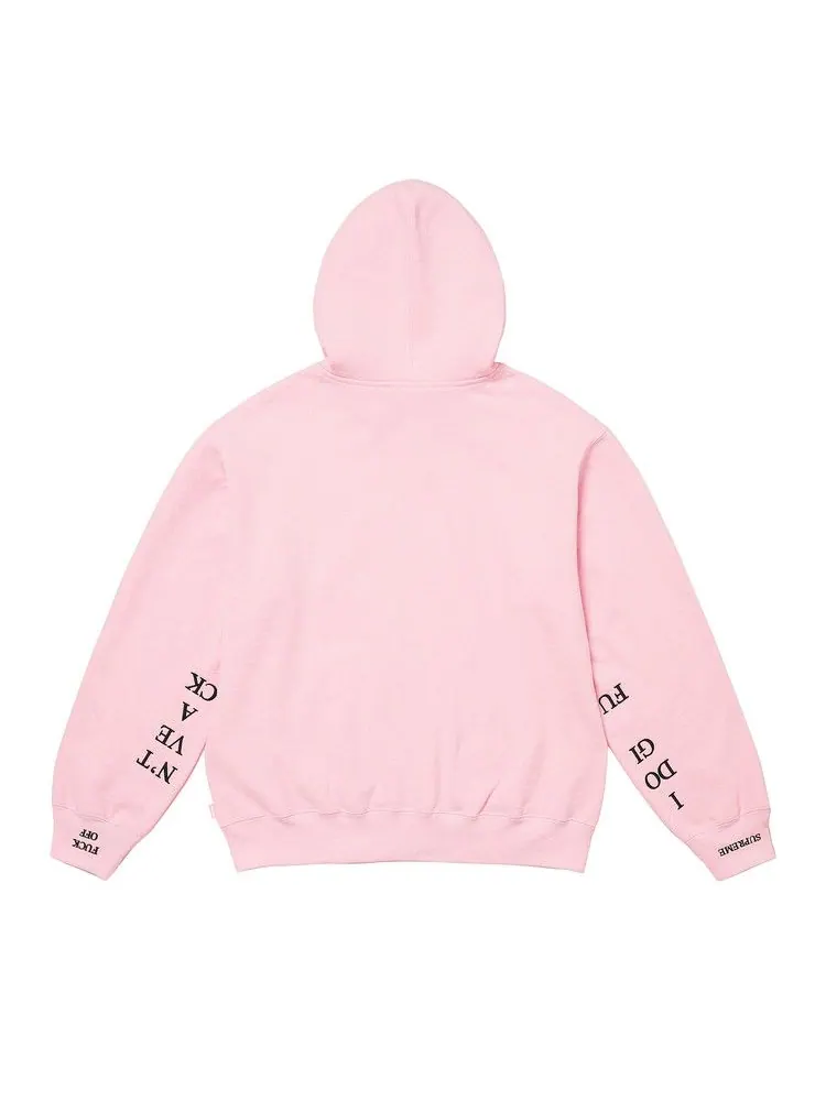 Толстовка Supreme Idgaf Zip Up Hooded Sweatshirt — изображение 2 из 2, розовый