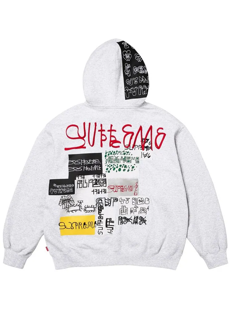 Толстовка Supreme 176 на молнии с капюшоном — изображение 2 из 2, серый