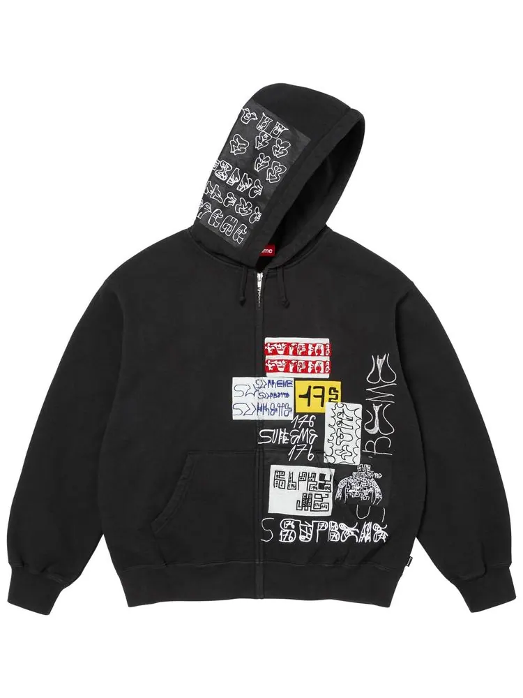Толстовка Supreme 176 на молнии с капюшоном — изображение 1 из 2, черный