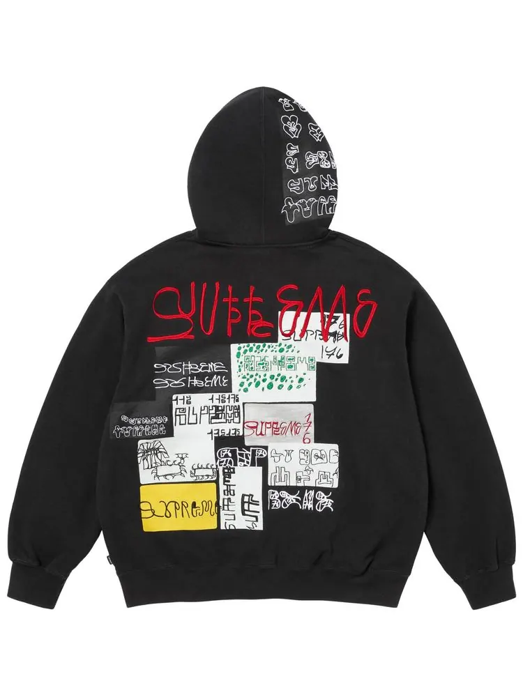 Толстовка Supreme 176 на молнии с капюшоном — изображение 2 из 2, черный