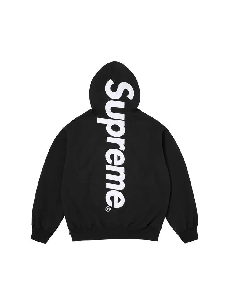 Толстовка Supreme Satin Appliqué Hooded Sweatshirt — изображение 2 из 2, черный