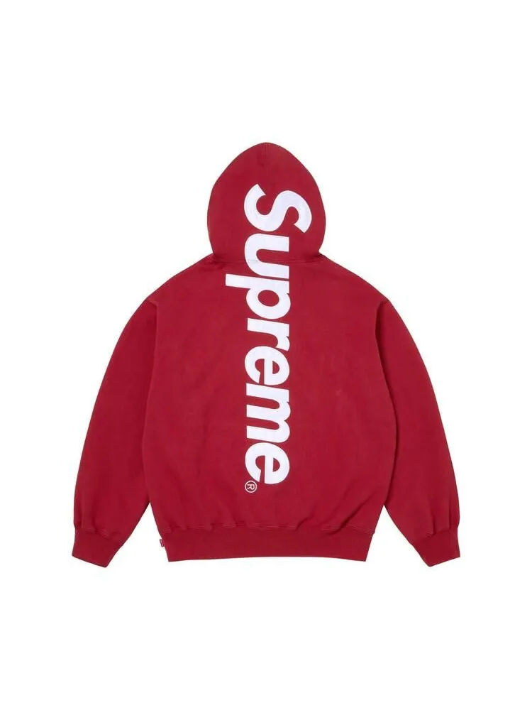 Толстовка Supreme Satin Appliqué Hooded Sweatshirt — изображение 2 из 2, темный красный