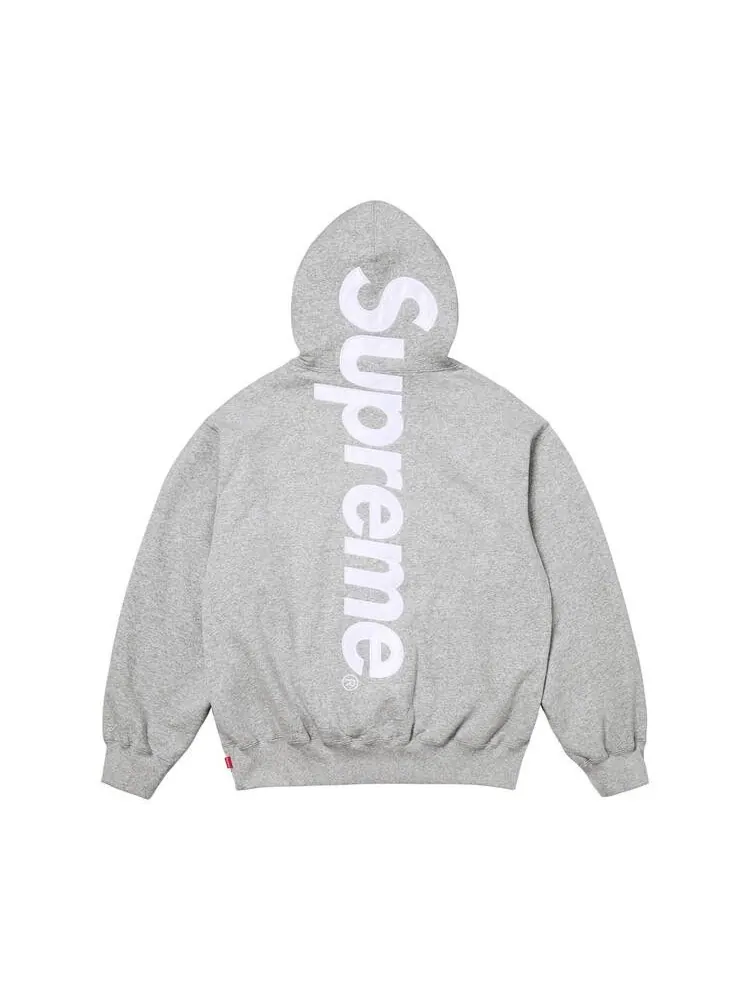 Толстовка Supreme Satin Appliqué Hooded Sweatshirt — изображение 2 из 2, серый