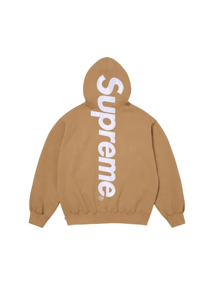 Толстовка Supreme Satin Appliqué Hooded Sweatshirt — изображение 2 из 2, светлый бежевый
