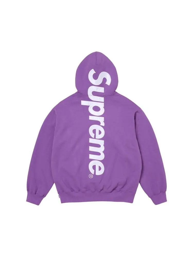 Толстовка Supreme Satin Appliqué Hooded Sweatshirt — изображение 2 из 2, фиолетовый