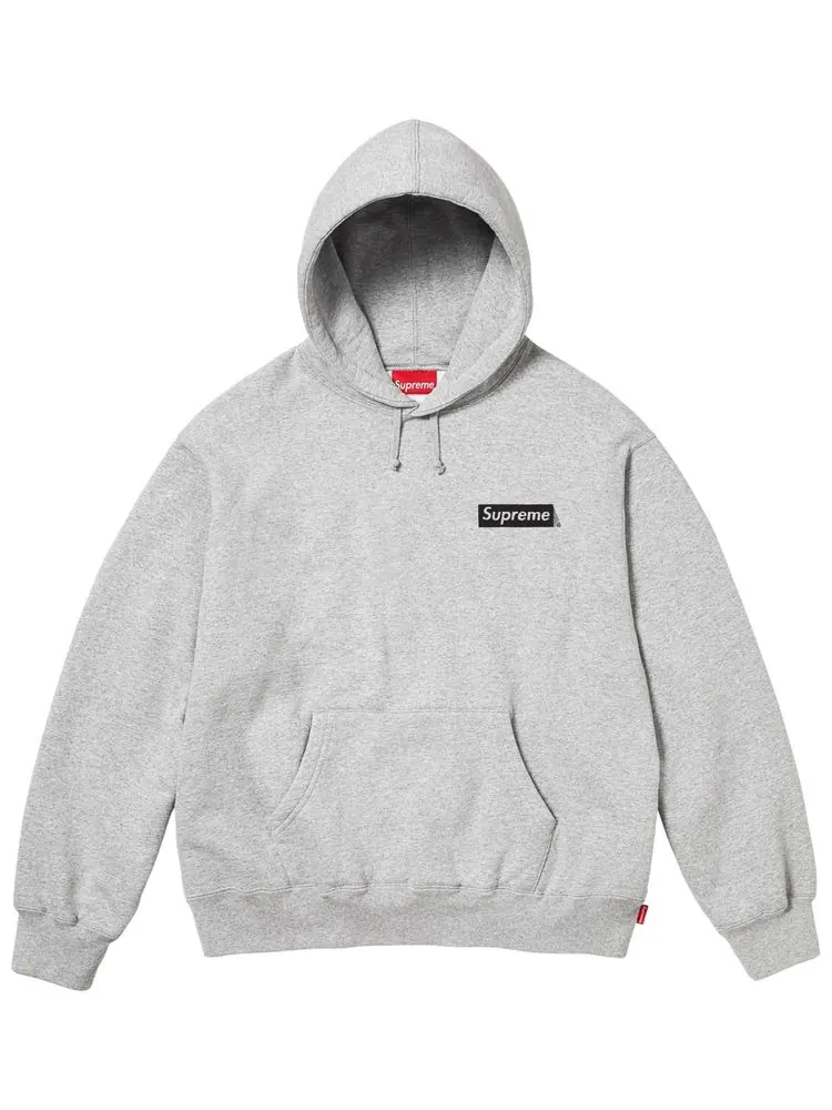 Supreme Толстовка с капюшоном "Верховный президент" цвета "серый меланж" — изображение 1 из 2