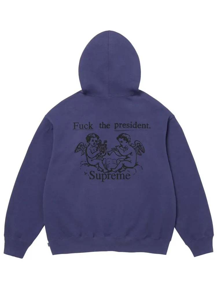 Supreme Толстовка с капюшоном «Верховный президент» цвета «выстиранный синий» — изображение 2 из 2
