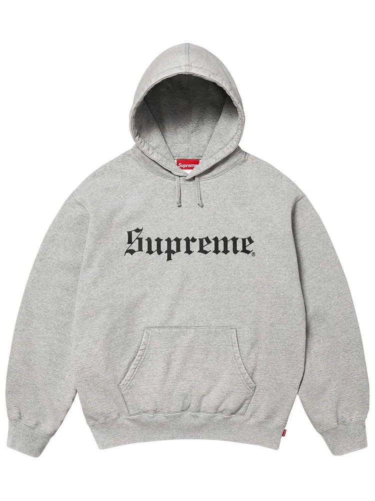 Толстовка Supreme Washed Old English с капюшоном — изображение 1 из 1, серый