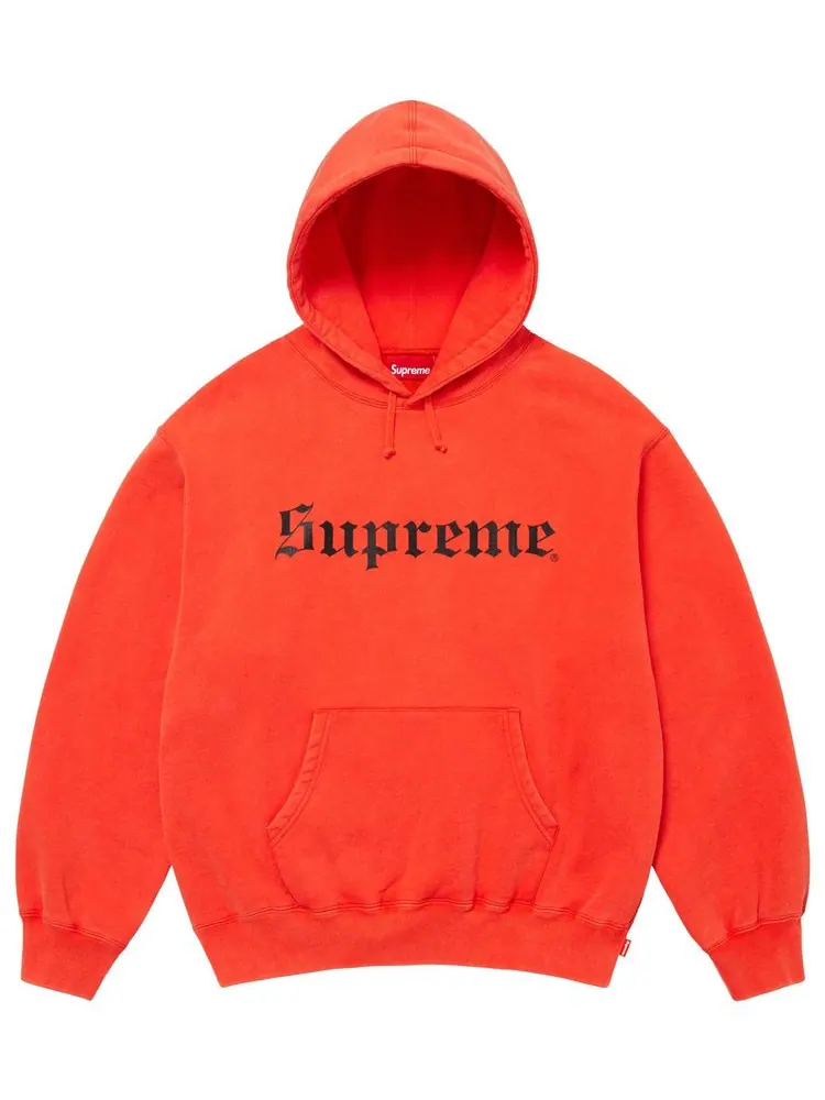 Толстовка Supreme Washed Old English с капюшоном — изображение 1 из 1, оранжевый