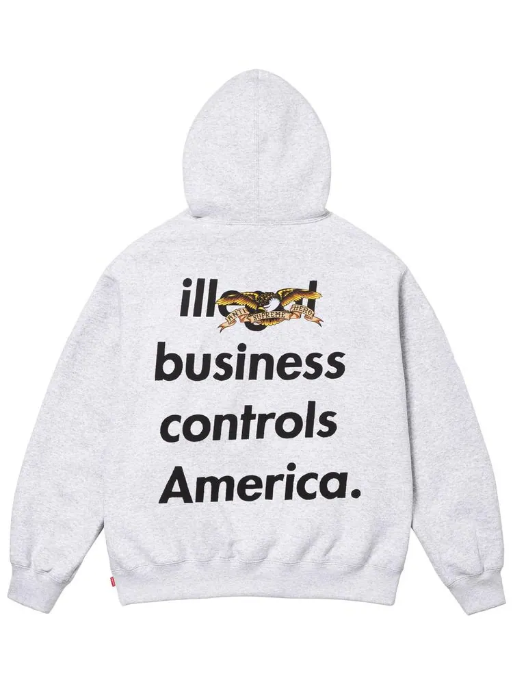 Толстовка с капюшоном Supreme x Antihero — изображение 2 из 2, серый