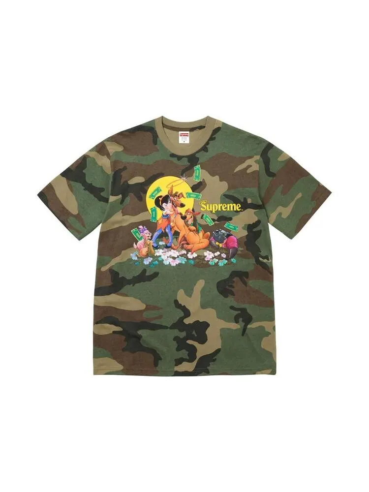 Футболка Supreme All Dogs Go To Heaven Tee, Woodland Camo