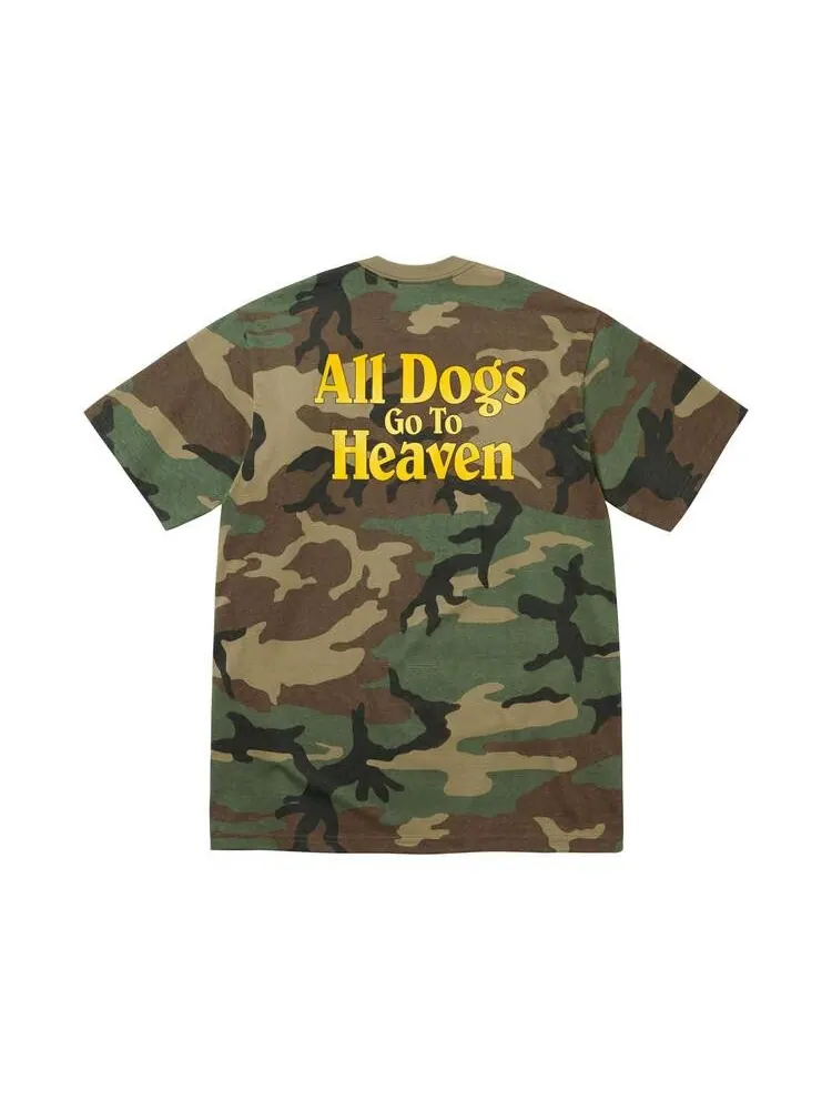 Футболка Supreme All Dogs Go To Heaven Tee, Woodland Camo — изображение 2 из 2, зеленый