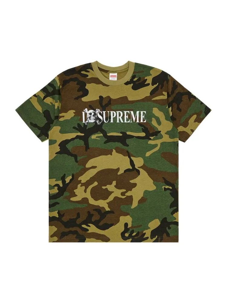 Футболка Supreme Skull Tee, Woodland Camo
