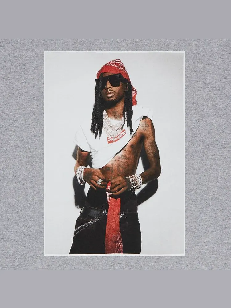 Футболка Supreme Playboi Carti Tee — изображение 2 из 2, серый