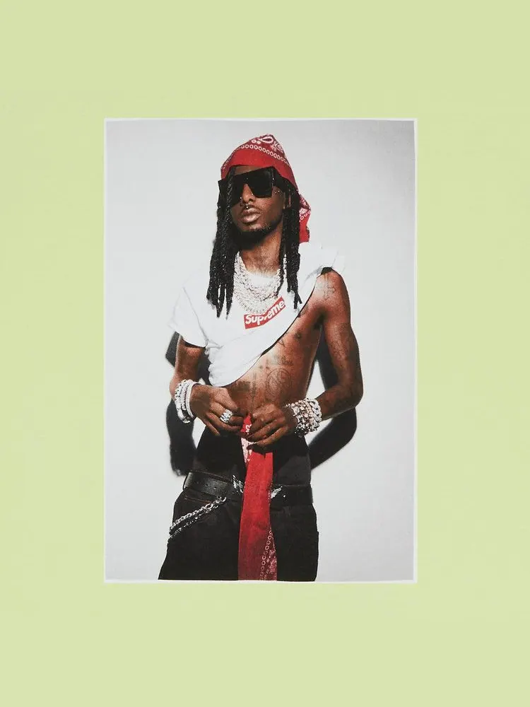 Футболка Supreme Playboi Carti Tee — изображение 2 из 2, бледный зеленый